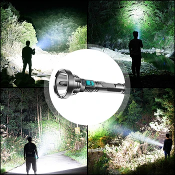 Multi-Funcția de rezistent la apa Lanterna USB Rechargrable Flash de Lumină Built-in 1200mAh 18650 Li-baterie Pentru Camping, Drumetii