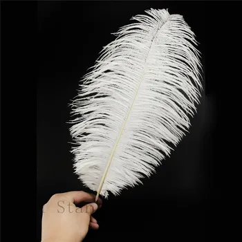 Naturale 10-100BUC struț părul 40-45CM (16-18 cm) vopsit și decolorat alb DIY meșteșug decor bijuterii bijuterii haine