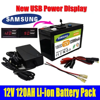 Noi 12V 120000MAh Portabil Si Reincarcabil 18650 Baterie Built-In 5V 2.1 a USB Power Display Port de Încărcare Cu + 12.6 V Încărcător