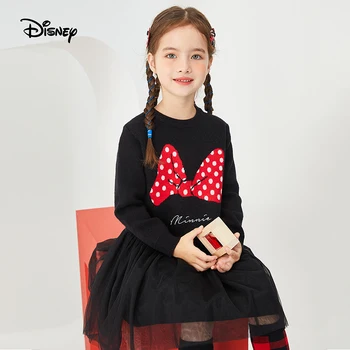 Noi Disney Pentru Copii Rochie De Fată Despicare Tifon Rochie De Primavara-Toamna Prietenoase Cu Pielea De Ventilație Pulover Casual Bebelus Rochie De Printesa