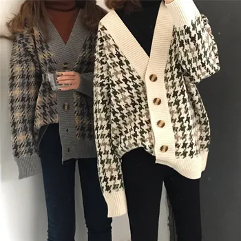 Noua toamna Carouri cardigan femei, mediu și lung în vrac și leneș stil jacheta tricotata, versiunea coreeană pulover tricotate