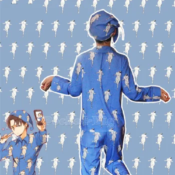 Noul Anime Atac pe Titan Levi Pijamale Pijamale Shingeki Nu Kyojin Cosplay Costum Adult de Pluș Pijamale Cămașă Pantaloni