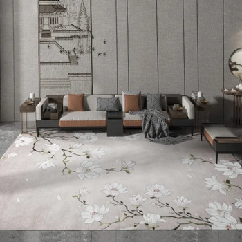 Noul Stil Chinezesc Covoare pentru Camera de zi Acasă Chenille Flori Covor Dormitor Birou/Studiu Decorative Mese masuta de Cafea Mat