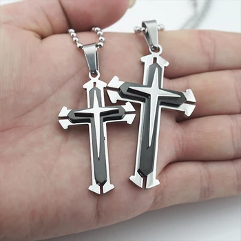NUOBING Retro Personalitate Creștină Isus Multistrat Cruce Amuleta Pandantiv Barbati Doamnelor Catolică Colier Rock Hip Hop de Bijuterii Cadou