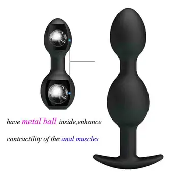 ORISSI Adult Plăcere 125x33mm bile Anale din Silicon Butt Plug Minge de Metal în Interiorul Sex Produse Pentru Cuplu Anus Muschii