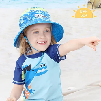 Palarie De Soare Băiat Fată De Vară Pe Plajă Largă Refuz Cu Gât De Protecție Șir De Upf50 În Aer Liber Accesoriu Pentru Copii De Înot