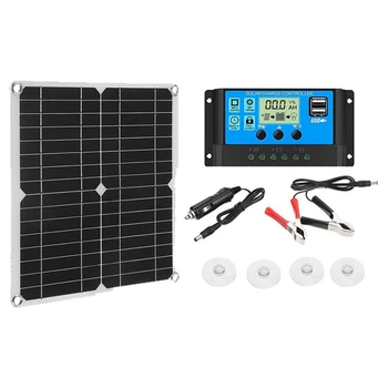 Panou Solar , 12W Panou Solar Kit Cu Controler de Încărcare Solar, Panou Solar Pentru Masina Yacht RV Barca Telefon Mobil
