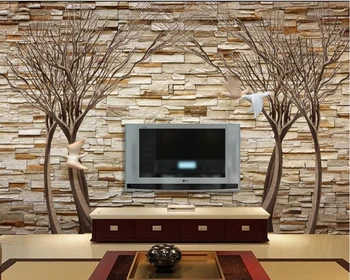 Papel de parede copac Uscat pasăre care zboară caramida 3D tapet,restaurant living-bar, TV, canapea de perete dormitor gazete de perete decor acasă