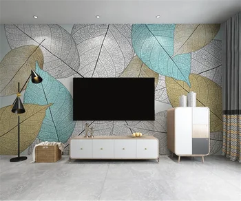 papel de parede Nordic minimalist modern, de culoare frunză camera de zi dormitor perete de fundal 3d tapet mural обои