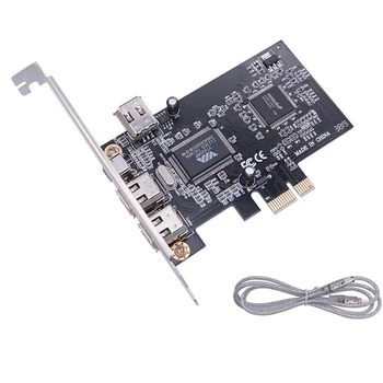 PCI-E Pentru a 1394A Card, PCI-E 1.0 X1 La IEEE 1394A 4-Port Firewire Card, Suport 1440X1080 Rezoluție,Cu 0,8 M Cablu 1394A