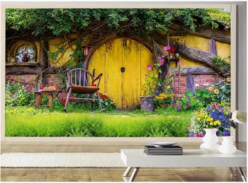 Personalizat murală foto camera 3d tapet Romantic cabana grădină ackground pictura pe perete picturi murale 3d tapet pentru perete 3 d