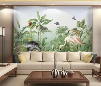 Personalizate 3D de mari dimensiuni murală tropicale sentimentele amoroase plante flori de pădure tropicală de fundal pictura pe perete tapet