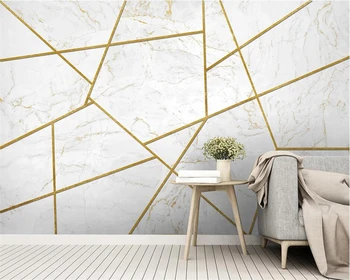 Personalizate 3d tapet modern, minimalist jazz alb model de marmură de aur linie de fundal de perete camera de zi de decorare dormitor обои