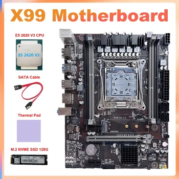 Placa de baza X99 despre lga2011-3 Placa de baza suporta DDR4 ECC RAM+E5 2620 V3 CPU+M. 2 SSD 128G+Pad Termic+Cablu SATA