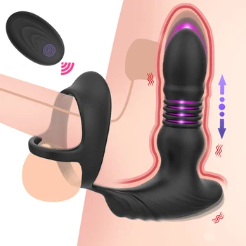 Prostata Masaj Anal Vibrator Inel Dublu Butt Plug Wireless De La Distanță Pentru Adulți Produse Intarziere Ejaculare Inel De Jucarii Sexuale Pentru Barbati