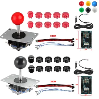 RAC-D300 DIY Arcade Joystick 2Pin 2 Jucători Kituri Butoane USB Encoder Cabluri