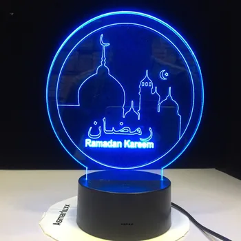 Ramadan Islam Binecuvântare Mubarak 3D din Acril cu LED Lumina de Noapte Camera de zi Lampa de Birou Dormitor Noptieră Lampa Veioza de Vacanță