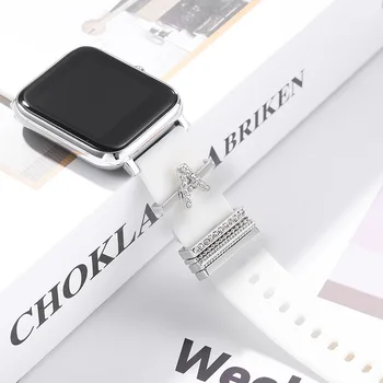 Smartwatch Decorative Farmecele pentru Iwatch Curea Silicon Trupa de Metal de Unghii Bijuterii Farmec Stud Accesorii pentru Apple Watch Becelet