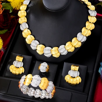 Soramoore Noi 4BUC de Lux Seturi de Bijuterii Colier Bratara Cercei Inel de Cristal Plin Nigerian Cadou de Nunta de Înaltă Calitate
