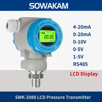 SWK-2088 Digital LCD Transmițător de Presiune a Apei Senzorul de Presiune a Uleiului 4-20mA 10V RS485 Motorina Presiune Trasmitter