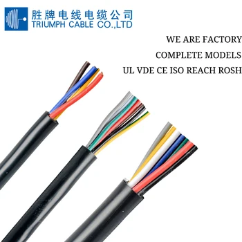 TRIUMPHCABLE / SHENGPAI Negru flexibil de Înaltă de 10 M RVV 1.0 mm 2/3/4/5 nuclee fir de cupru de putere sârmă moale cabluri multi core cablu