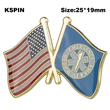 U. S. A & EMS Prietenie Flag Pin Rever Turism Internațional Ace Colecții Insigna Steag Drapel Brosa Naționale XY0653