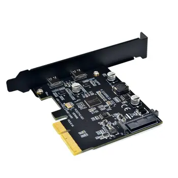 USB 3.1 de Tip C 2-Port Card de Expansiune PCI-E 4X USB 3.1 Gen2 10Gbps C USB Adaptor pentru Desktop PC, Accesorii pentru Calculator