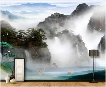 Wallpaper 3d foto personalizat stil Chinezesc nor de munte peisaj acasă decor camera de zi picturi murale 3d tapet pentru pereți 3 d