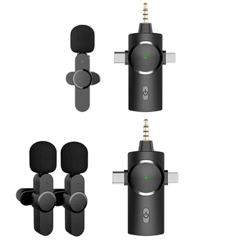 Wireless Clip de Pe Microfon de Live Streaming Microfon de Tip C Reverberație Recorder de Jocuri pentru Smartphone Tableta Camera Tyle 1