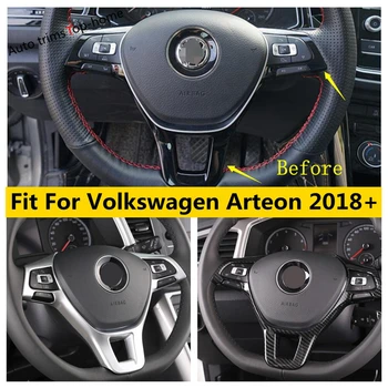 Yimaautotrims Volan Panou Decor Capacul Ornamental Mat / Aspect Fibra De Carbon Interior Pentru Volkswagen Arteon 2018 - 2020