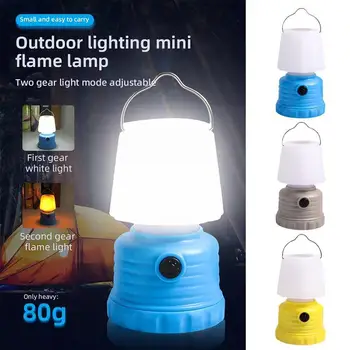 În aer liber Camping Lumina de Noapte Led Portabil Flacăra Lămpii Lanterna Lanterna Lanterna Portabil Cu Lanterna Light 3aaa Baterii Cort T0t2