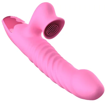 Încălzire Telescopic Penis Artificial Vibratoare Lins Clitoris Vagin Stimulator Vibrator Punctul G Feminin Masturbator Jucarie Sexuala Pentru Femeie