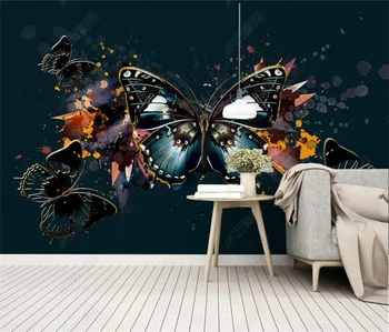 обои 3д для стен 3D tapet mural minimalist Modern HD mână-pictat de colorat fluture fundal pictura murala de perete