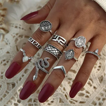 inele pentru femei anillos mujer șarpe set inel bagues anillo boem bijuterii accesorii cuplu cadou sygnety