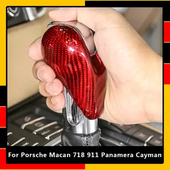 Pentru Porsche Macan 911 718 Cayman, Panamera 2009-2020 Real Fibra De Carbon Auto Gear Shift Acopere Capul Tapiterie Auto Accesorii De Interior
